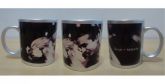 caneca de cerâmica prateada